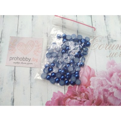 Полужемчуг 6 мм, цвет синий №522, 5 г